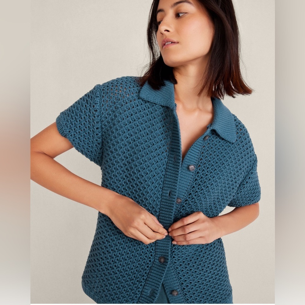 Haven Well Within Organic Cotton Knot Stitch Cardigan Large